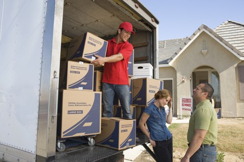 Packed furniture ready for transport during a West London removal