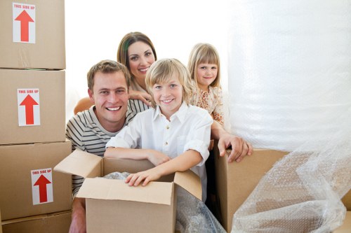 Furniture and boxes loaded for a move in Acton