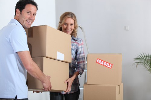 Careful transport of household items by a man and van team